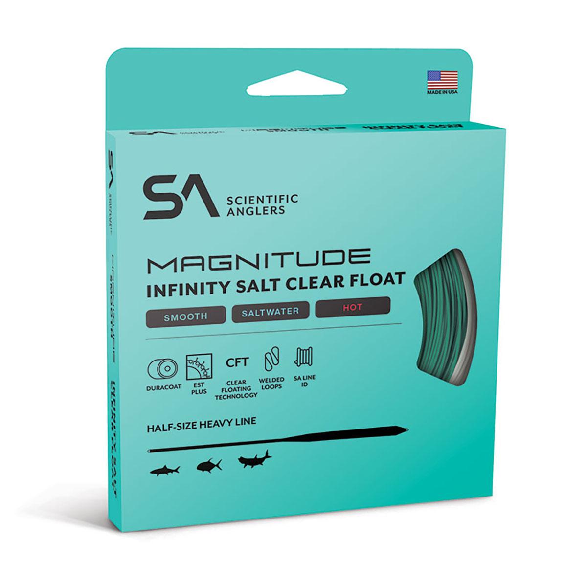 Scientific Anglers Magnitude Smooth Infinity Salt 12' Clear Tip Floating Fly Line in Aqua and Clear